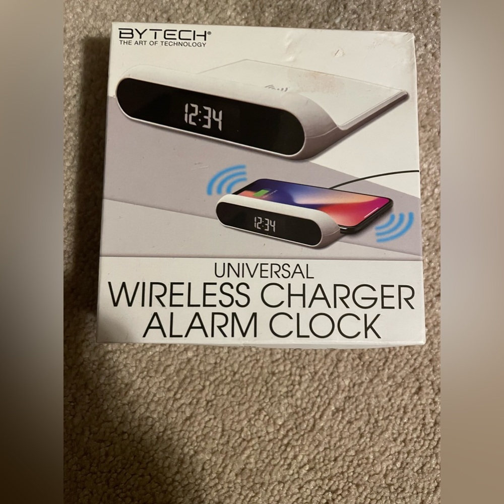 New Bytech Wireless Cellphone Charger Alarm Clock